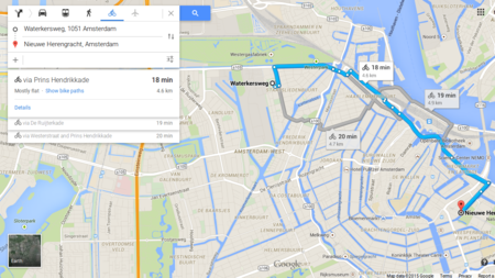 No Google route through the canals